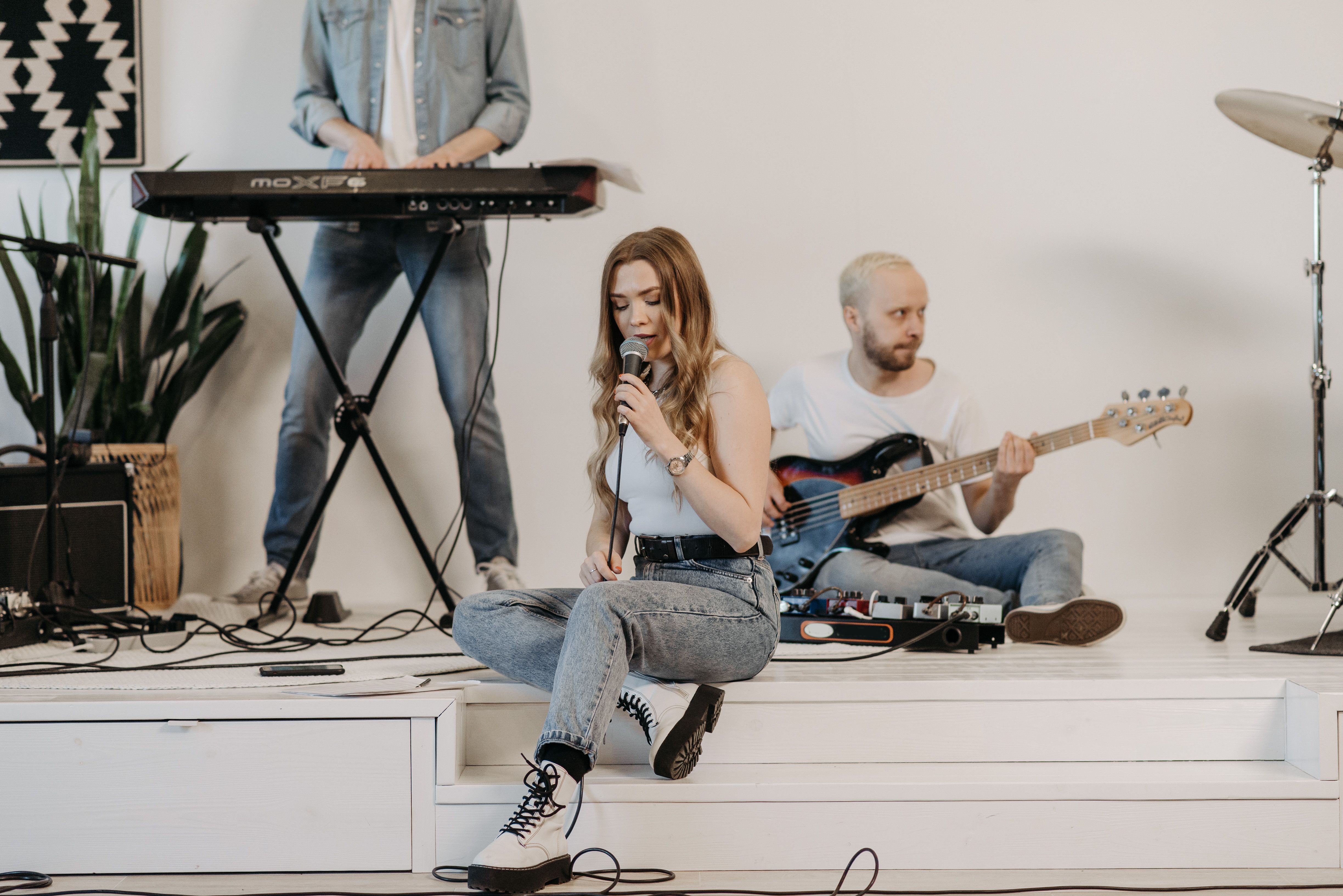 Musicians performing together